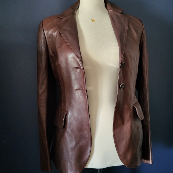 Prada Jackets & Blazers - Prada women's brown leather jacket size small or xs